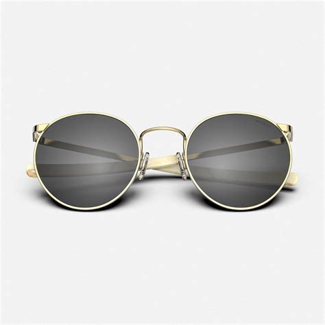 P3 Round Sunglasses in 23k Gold .